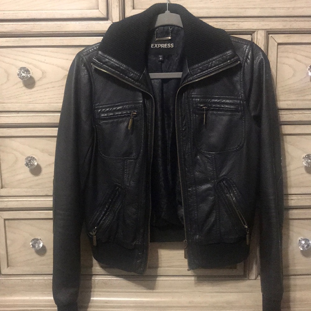 Express leather bomber jacket